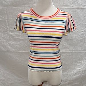 Alice & Olivia Kenia Ruffle Sleeve Top NWOT!